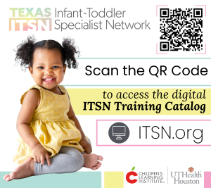 QR Code, text, and young child smiling